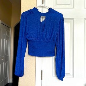 dark blue cheetah print steve madden flowy shirt size small